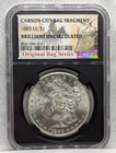 1883-CC Morgan Silver Dollar Original Bag Fragment BU NGC
