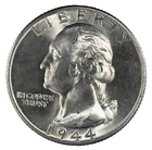 1944 Silver Washington Quarter GEM BU -Brilliant Uncirculated 25c US Coin # 30