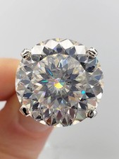 RARE 7.00 Ct Portuguese Cut Treated Off White Diamond Ring-925 Sterling Silver