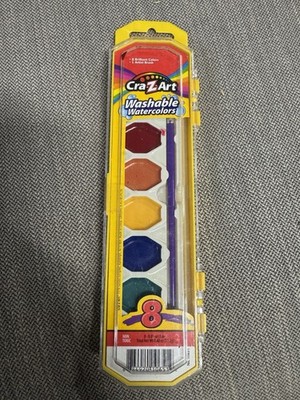Cra-Z-art Washable Watercolors with Brush, 8 Colors, 1 Tray Cute  Gift For Kids