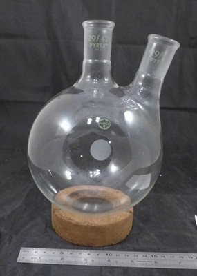 CORNING Two-Neck Round Bottom Flask. 2L, ST 29/42 joints, angled