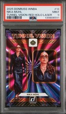 2025 Panini Donruss WNBA Nika Muhl Tunnel Vision Red Holo Laser #/25 Storm PSA 9