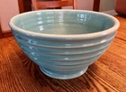 Turquoise Ringware Bowl Mid Century Bauer Stye Unmarked VTG