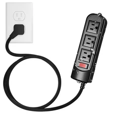 Outdoor Power Strip 6 Ft, IPX4 Waterproof Surge Protector 3 Widely Spaced AC ...