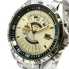Orient Perpetual Calendar Automatic Watch Mens 45.9mm Silver wrist 18cm