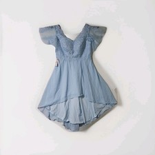 Light blue high-low lace formal party dress Size 18