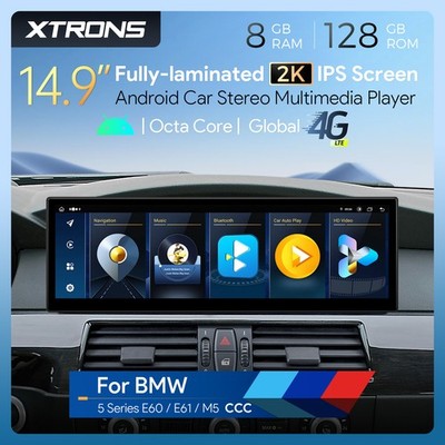 14.9'' Screen Android 14 for BMW 5 Series E60 E61 M5 CCC 8GB 128GB Car GPS DSP 4G