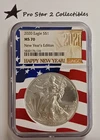 2020 Silver Eagle MS70 New Year's Edition Flag Core NGC