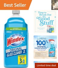 Natural Glass Cleaning Spray in 2L Refillable Bottle - Blue Scent & Eco-Friendly 0.20 per fl oz