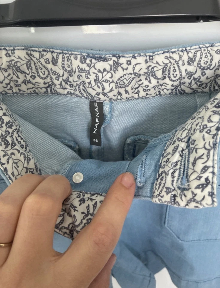 NAF NAF Short femme jean bleu uni taille 36 regular poches fermeture bouton - Photo 2/4