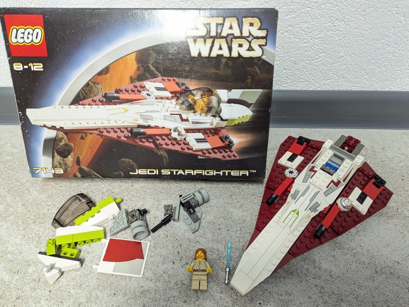 Lego Star Wars 7143 Jedi Starfighter Vintage Box Original Box Obi Wan Kenobi