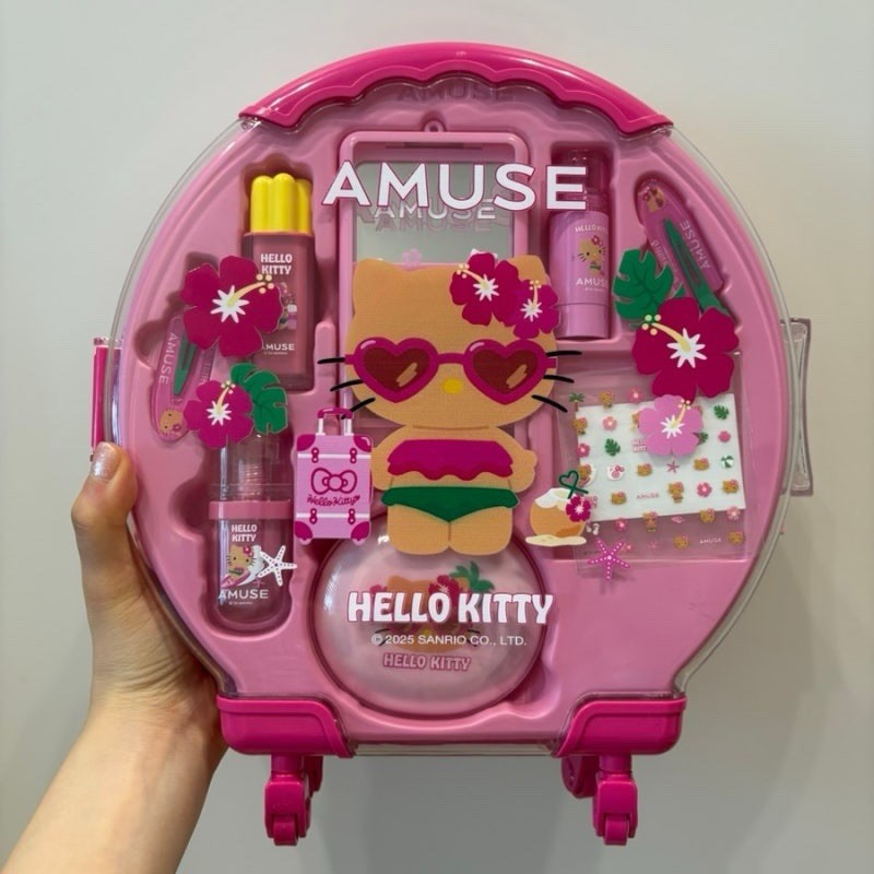 Amuse x Hello Kitty Tanning Kitty Full Makeup Set Luggage Case K