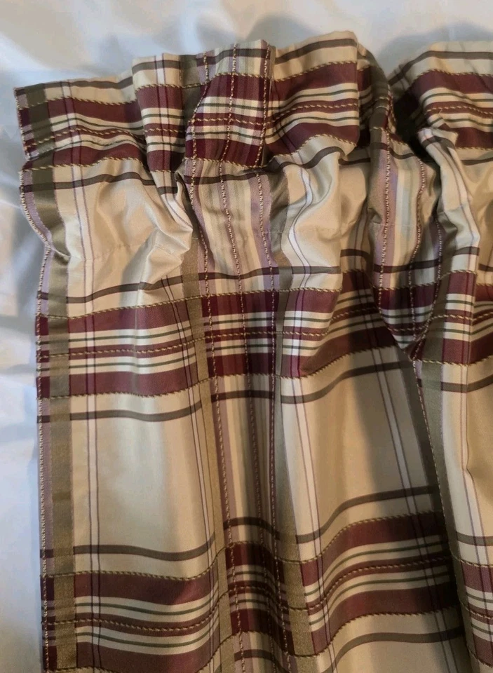 3 Paneles Magníficas Cortinas Forradas de Seda Sintética Personalizadas a Cuadros 65 L”x53 W” Cortina Foto 2 de 4