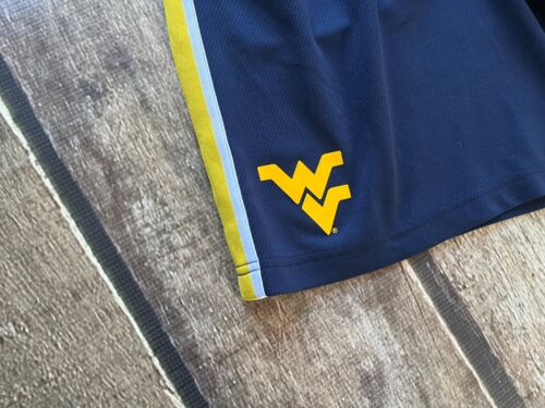NIKE WVU WEST VIRGINIA MONTAINEERS BASKETBALL SHORTS BLUE GOLD MENS LARGE EUC - Picture 2 of 7