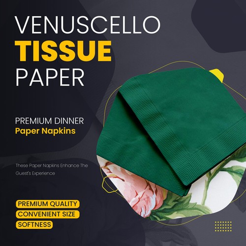 SERVILLETAS DE PAPEL SUAVE TELA NEGRA BLANCA ROJA VERDE 2 CAPAS 24CM CÓCTEL - Imagen 23 de 33