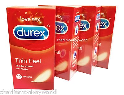 48x Durex Thin Feel Kondome, extra empfindlich ein intensives Gefühl - Einzelhandelsverpackungen