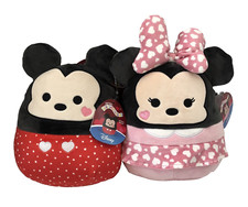 SQUISHMALLOWS Valentine's Day MICKEY  MINNIE MOUSE 8" Disney Plush Animal Set