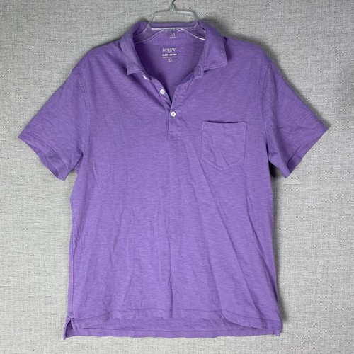 J Crew Poloshirt Herren M Lila Henley Slub Baumwolle Preppy Golf
