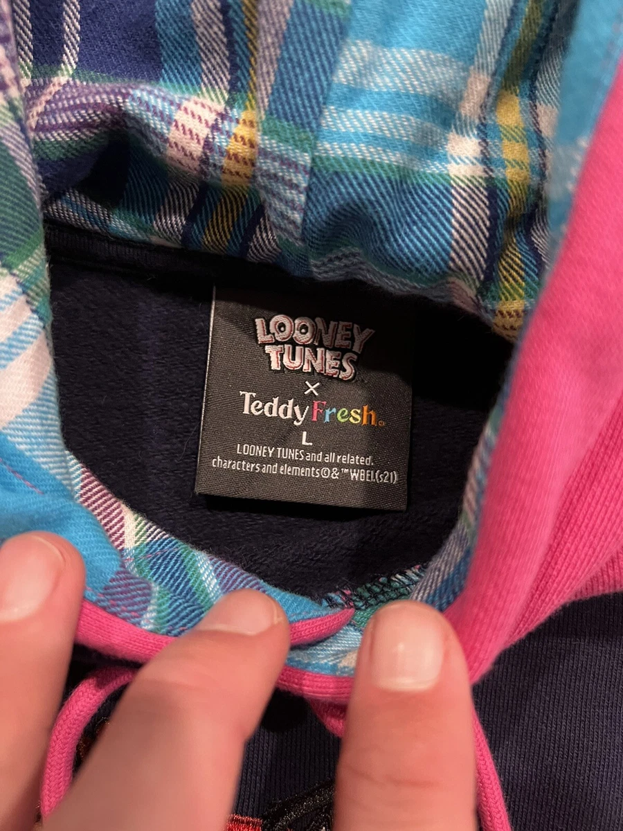 LOONEY TUNES x TEDDY FRESH men s L large Color Block hooded