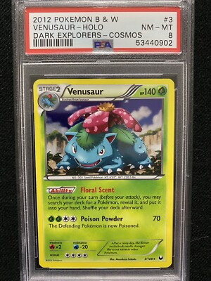 2012 Pokemon Black & White Dark Explorers Venusaur Cosmos Holo 3