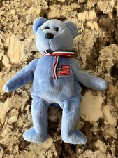 TY Beanie Baby America the Bear Plush Rare, In Memory of 9/11/2001