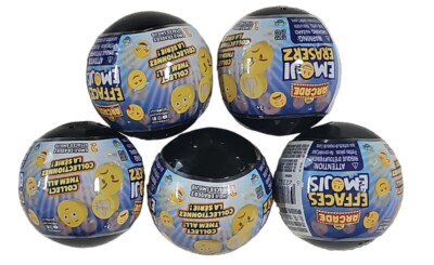 Orb Arcade Emoji Eraserz Lot of 5 Sealed Blind Capsules NEW