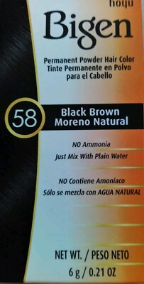 Bigen Hair Color #58 Black Brown - Permanent Powder Dye