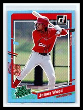 💥 JAMES WOOD 2023 DONRUSS LIGHT BLUE HOLO RATED PROSPECT RC # 80