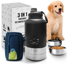 Dog Travel Water Bottle Portable Water Bottle, Double Wall Vacuum Insulation