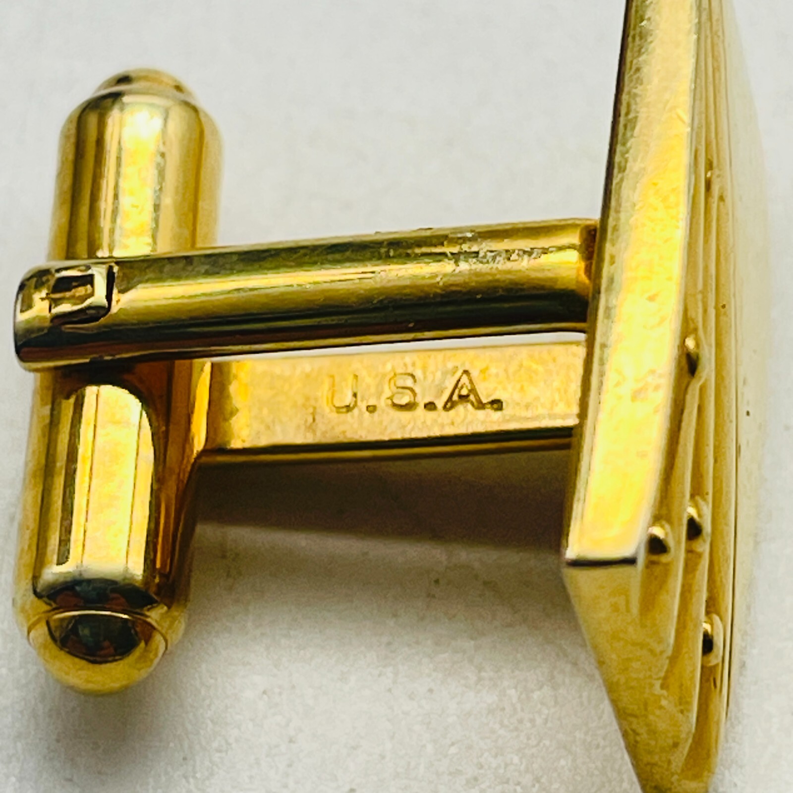 SPEIDEL Gold Tone Cufflinks Rectangular Diagonal … - image 3