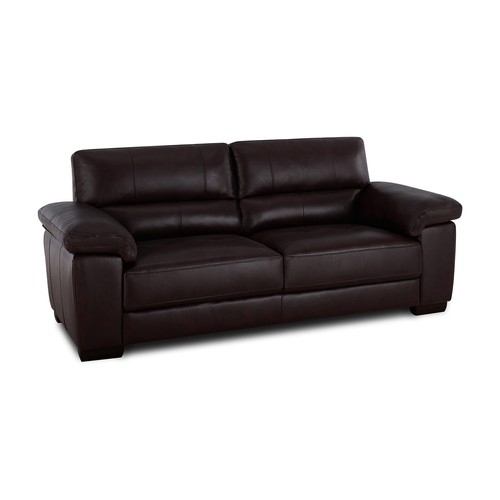 Oak Furnitureland Turin 3 Seater Sofa Two Tone Brown Leather RRP £999.