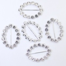 1x Crystal Rhinestone Oval Belt DIY Scarf Buckle Slide Decorative Retro Style