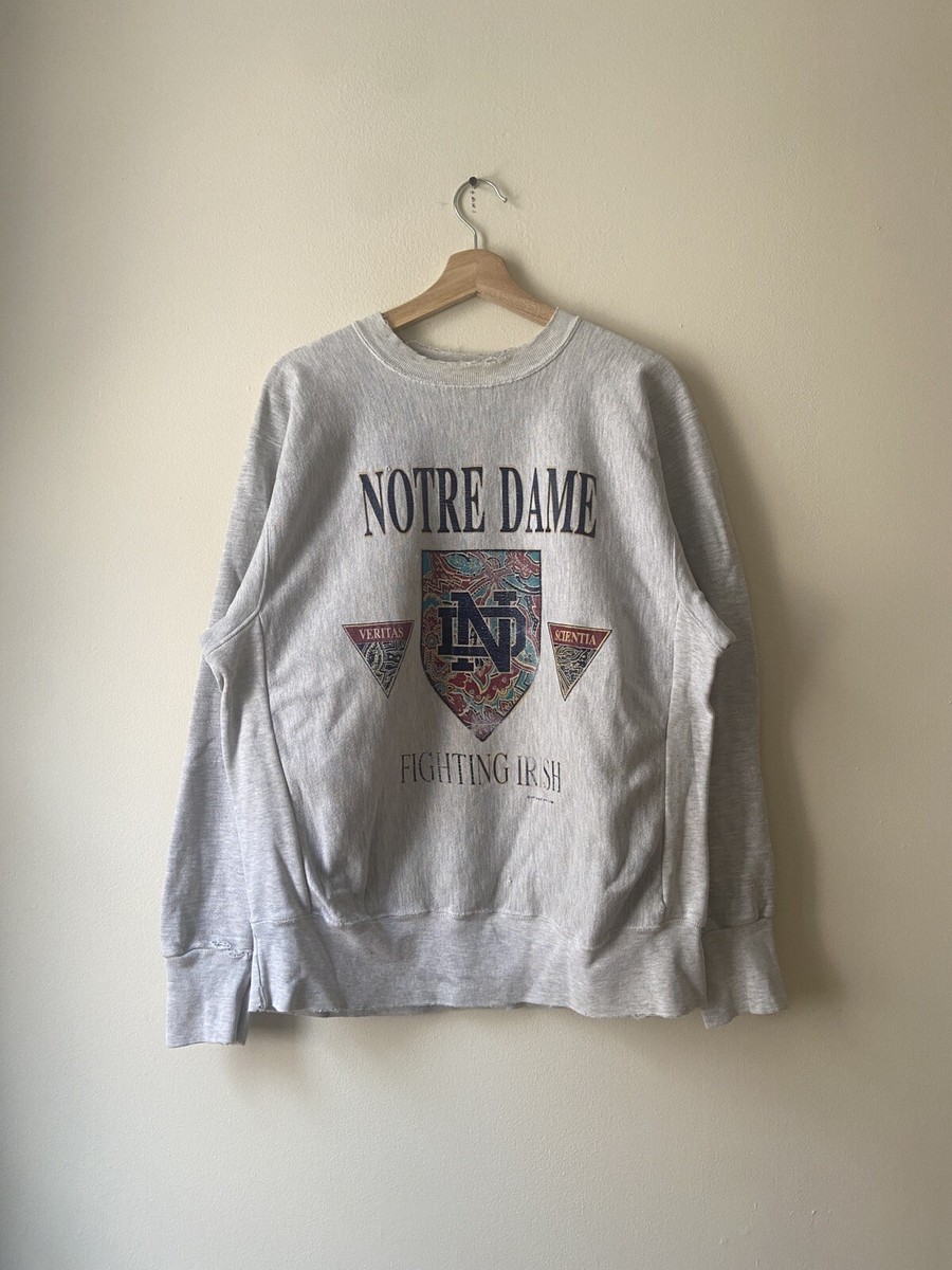 Vintage 80's University of Notre Dame Fighting Irish grey crewneck