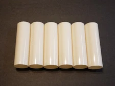 6 PACK 3" TALL CREAM PLASTIC STANDARD CANDLE COVERS 1 1/4"O.D. NEW 19918JQ