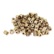 100pack M3x0.5mm Female Brass Knurled Threaded Insert Embedment Nut