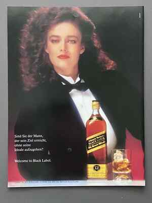 Johnny Walker Black Label Scotch Whisky Original 1985 Vintage Ad Werbung Reklame