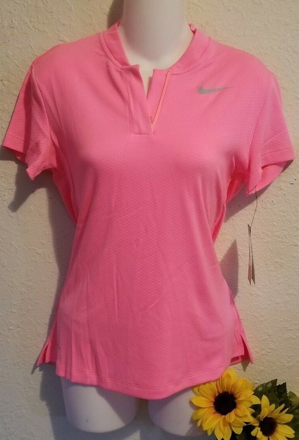 Nike Womens DRY BLADE GOLF POLO Collarless AH4498 686 New shirt hot pink Small | eBay
