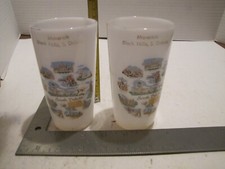 LOT OF 2 FIREKING MILK GLASS MAVERICK BLACK HILLS, SD  5" GLASSES/TUMBLERS USED 