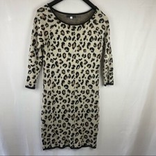 Velvet leopard print sweater dress 3/4 sleeve size P