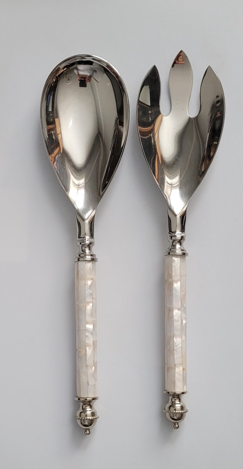 Tizo Mother of Pearl Serving Spoon & Serving Fork Set 11"