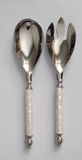 Tizo Mother of Pearl Serving Spoon & Serving Fork Set 11"