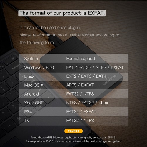 Portable PS4 Gaming HDD 500GB 1TB 2TB External USB 3.0 Hard Drive Expansion Slim - Afbeelding 12 van 12