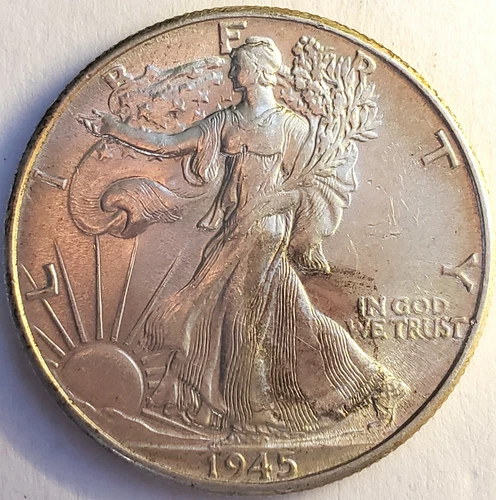 1945 WALKING LIBERTY SILVER HALF DOLLAR UNC #MC_605