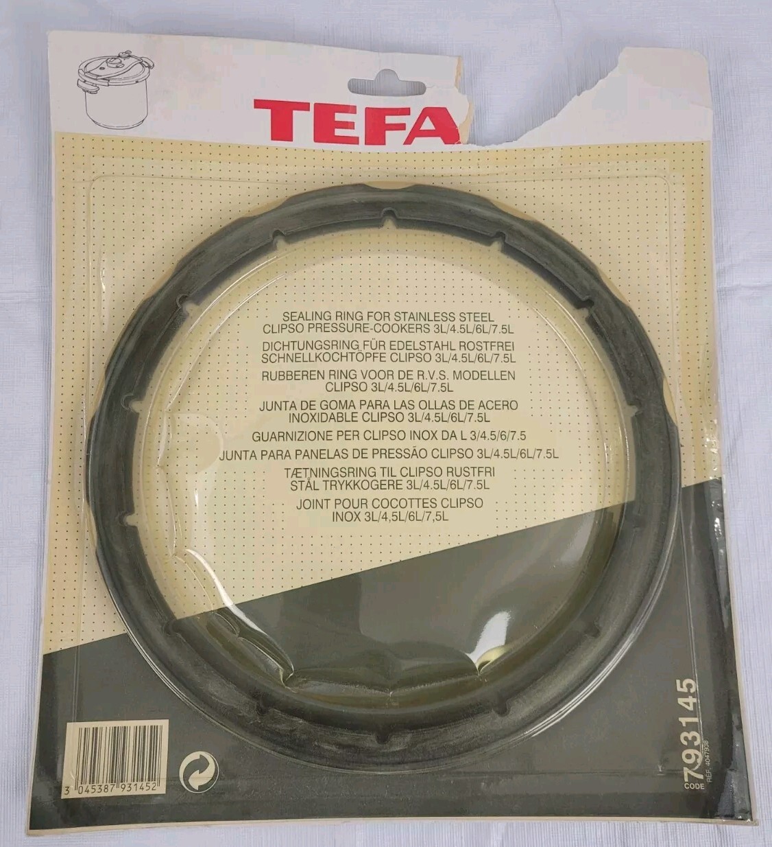 TEFAL Sealing Ring for Stainless Steel Clipso Pressure Cookers 3L/4.5L/6L/7/5L-image