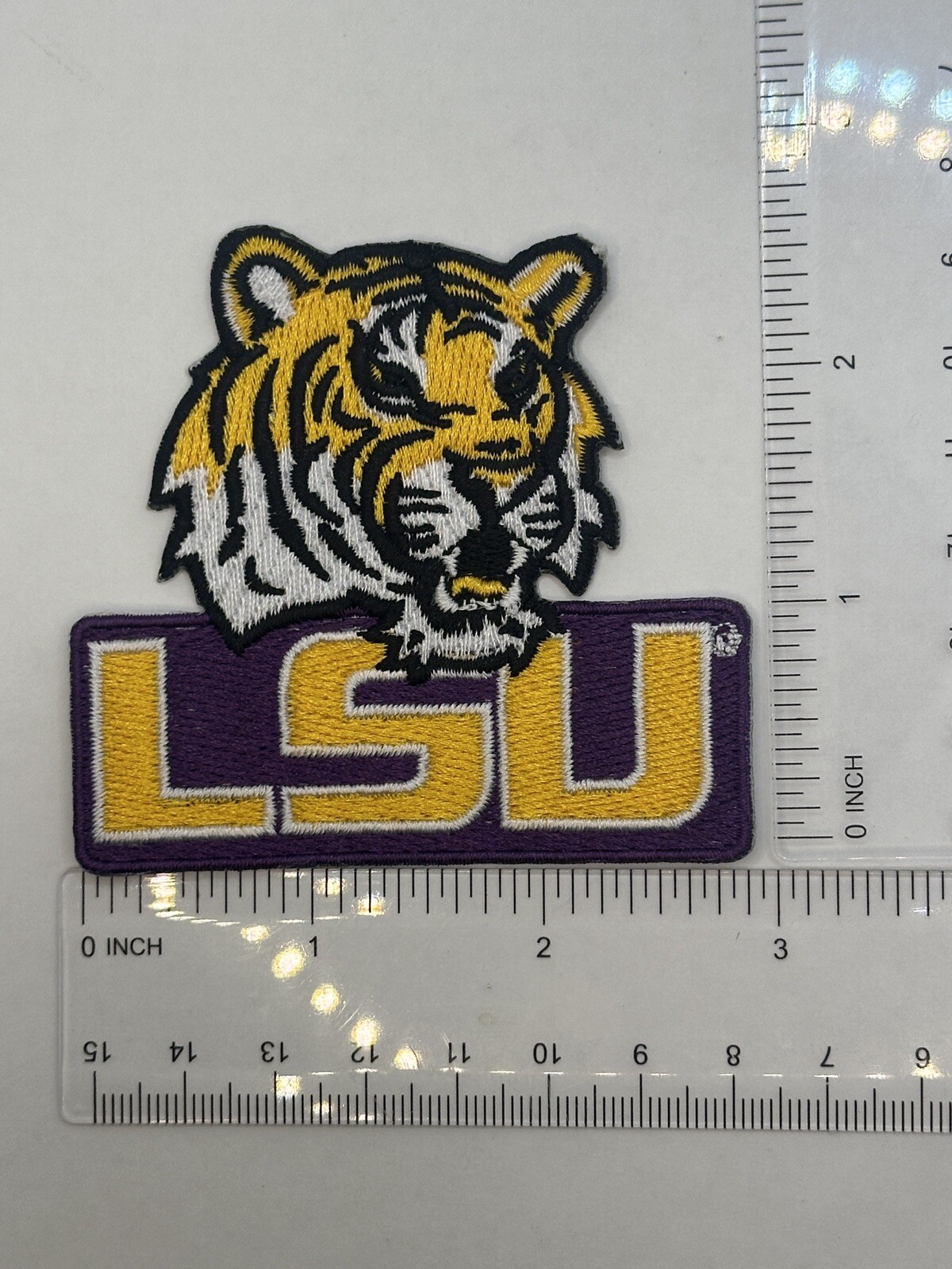 LSU Tigers Iron On Patch Louisiana Geaux 3” X 2.5”