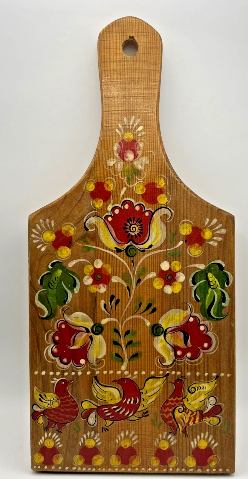 Cutting Board VTG Hand Painted Decorative Floral Dove Bird Folk Art Russia 13"
Opens in a new window