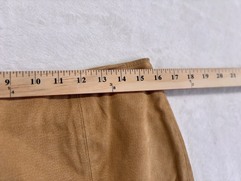 Sonoma Women Genuine Suede Leather Mini Skirt Tan  Size 12P, 5GW1N1054 - Image 4 of 4