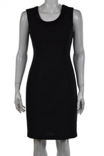 Calvin Klein Womens Dress Size 4 Black Sequined Sheath Above Knee Sleeveless