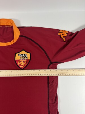Rare Kappa AS Roma Season 2002-2003 Home Short Sleeve Shirt Size