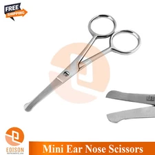 Mini Nose Ear Mustache Hair Trimmer Remover Scissors Round Tip Hair Facial Shear